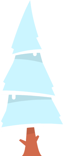 Frozen pine tree